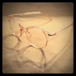👓80s Style Pink Frame Glasses